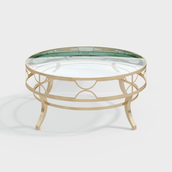 Stylish Round Glass Coffee Table 3D model for Modern Interiors