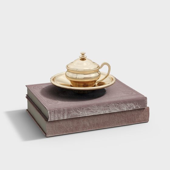 Exquisite Golden Teacup 3D model