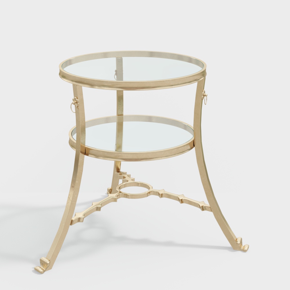 Simple European glass side table 373