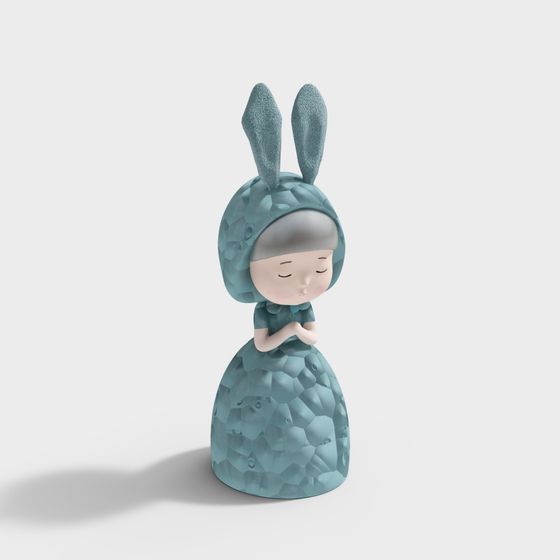Moon Rabbit Princess Low-Poly 3D Model