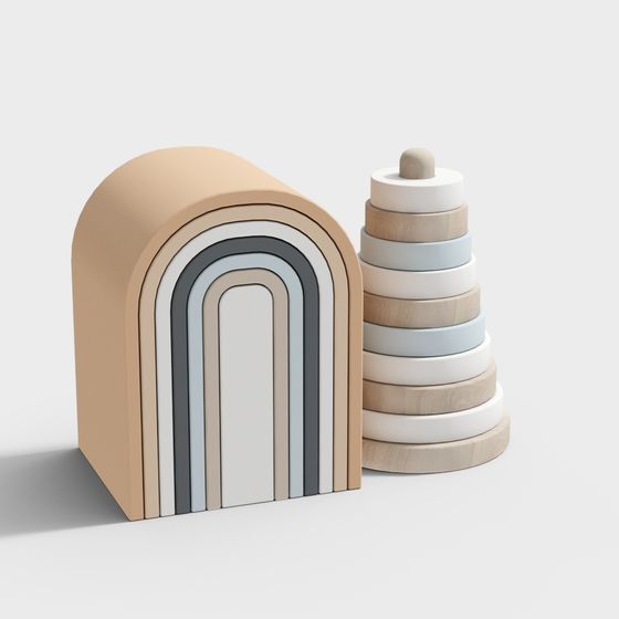 Rainbow and Tower 3D model