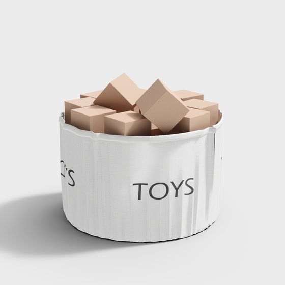 Charming Toy Bucket 3D model for Kids
