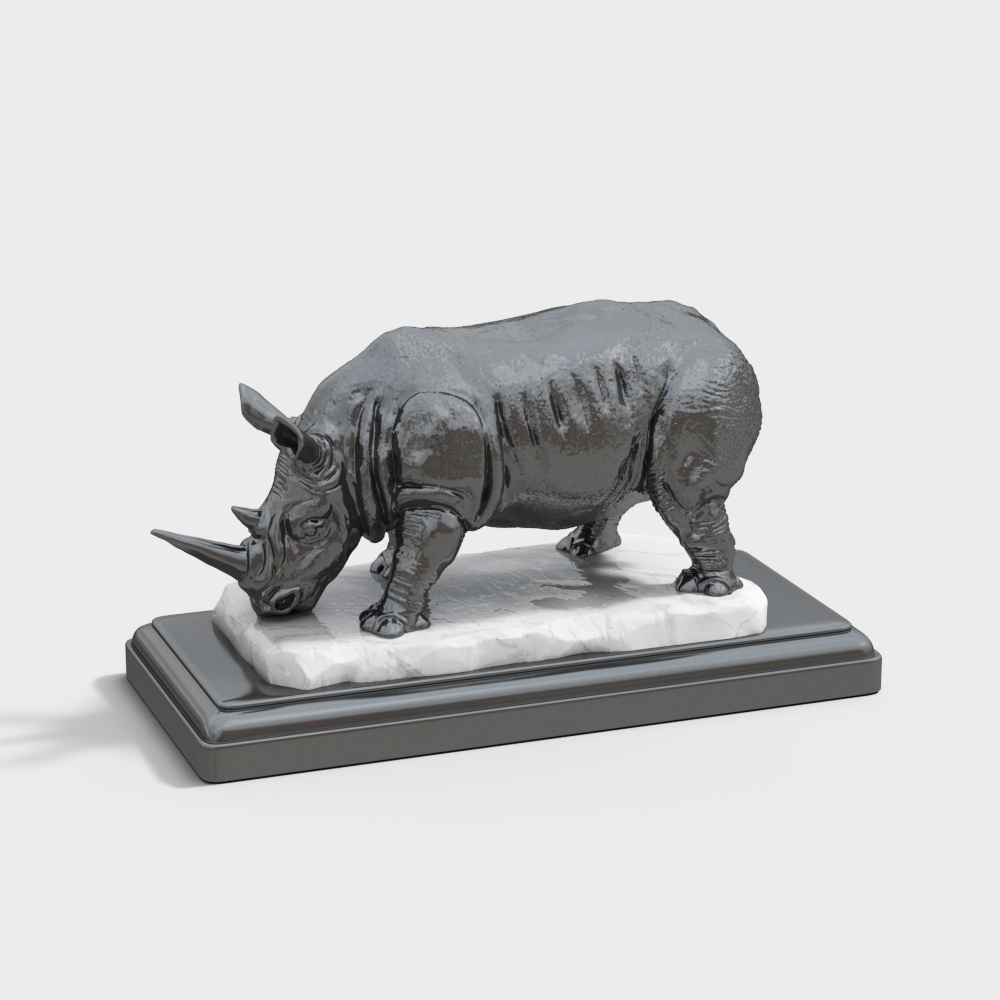 Realistic Rhino 3D Model for Creative Projects