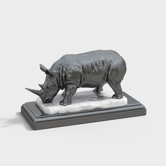 Realistic Rhino 3D Model for Creative Projects