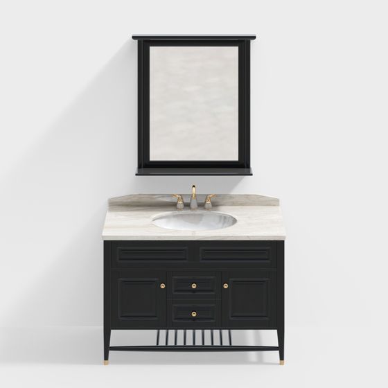 Elegant Bathroom Vanity 3D model