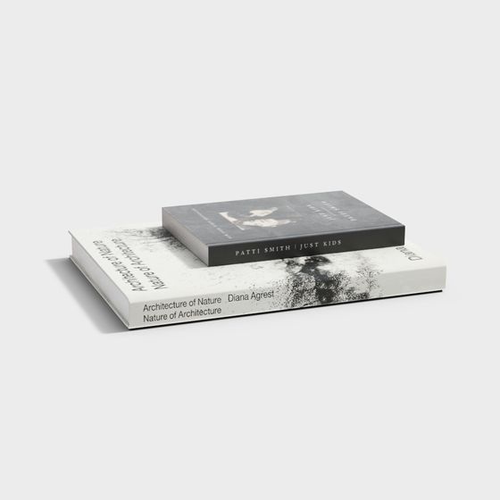 Low-Poly Book Stack 3D model