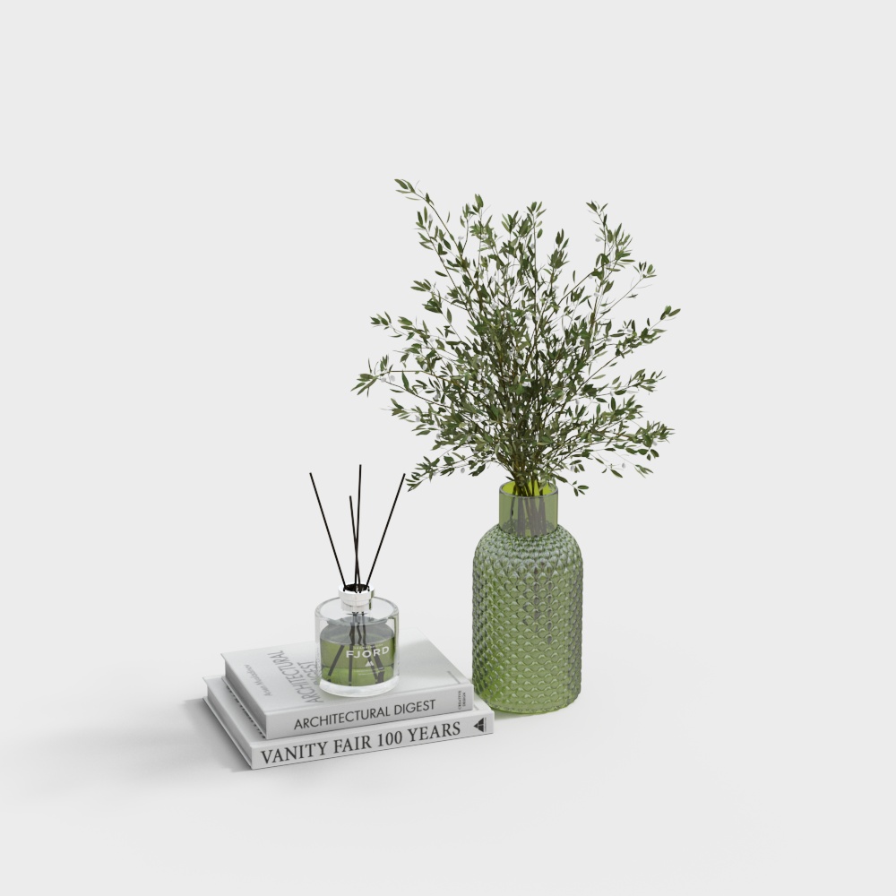 Modern Floral Book Ornaments Combination 3D Model for Memberships