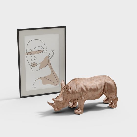 Realistic Low-Poly Rhino 3D model