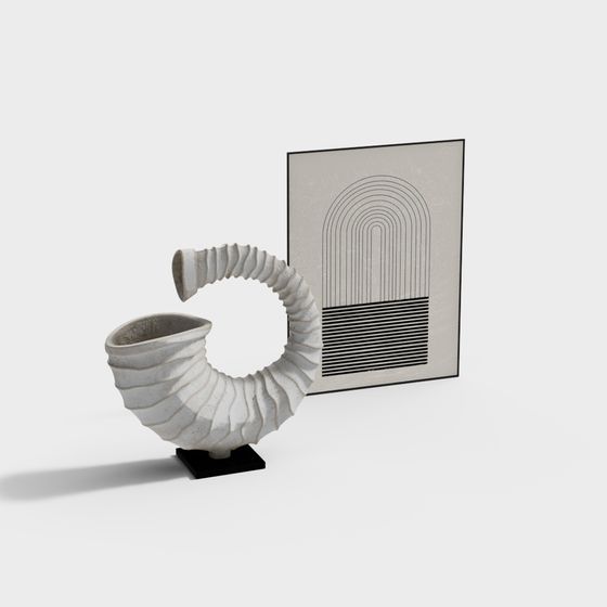 Spiral of Light Low-Polygon Sculpture 3D model