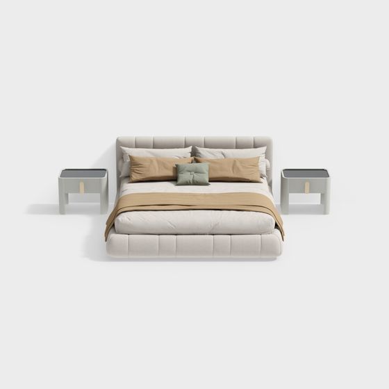 現代臥室雙人床組合