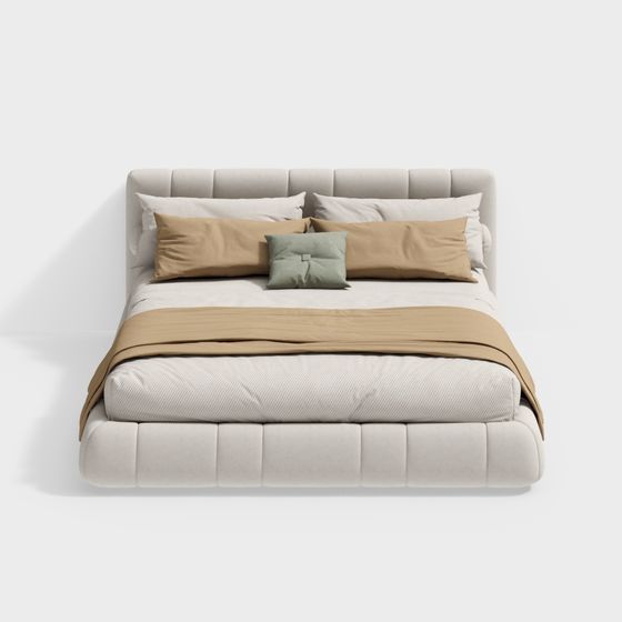 Современная двуспальная кровать для спальни