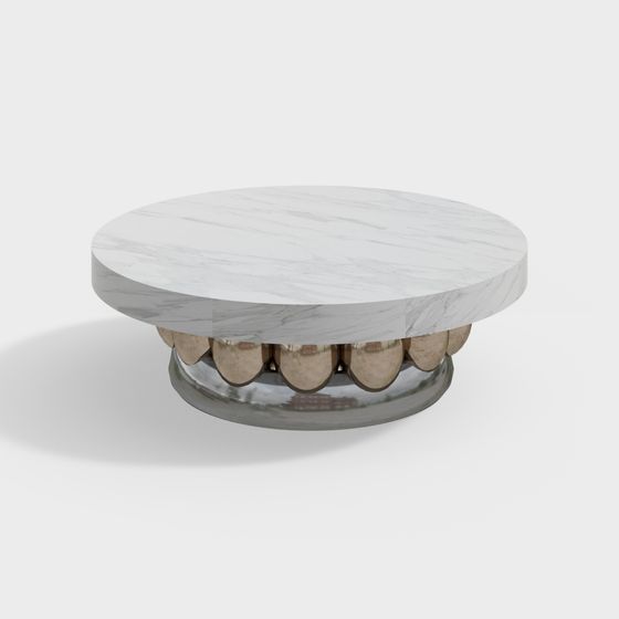 Stylish Marble Round Table 3D model for Luxe Interiors