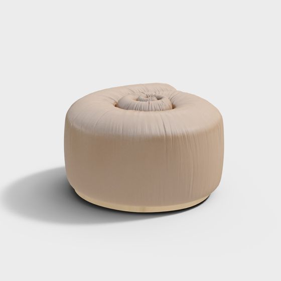 Unique Round Ottoman 3D Model with Minimalist Design