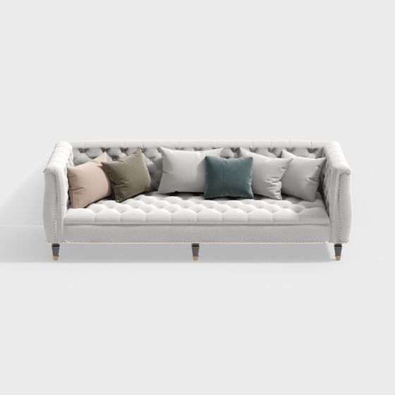 Elegant Low-Polygon Sofa 3D model for Modern Interiors