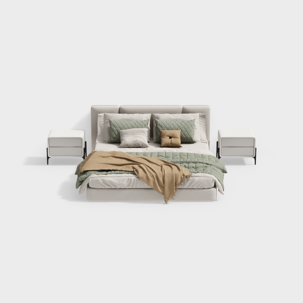 Ensemble de lit double de chambre moderne