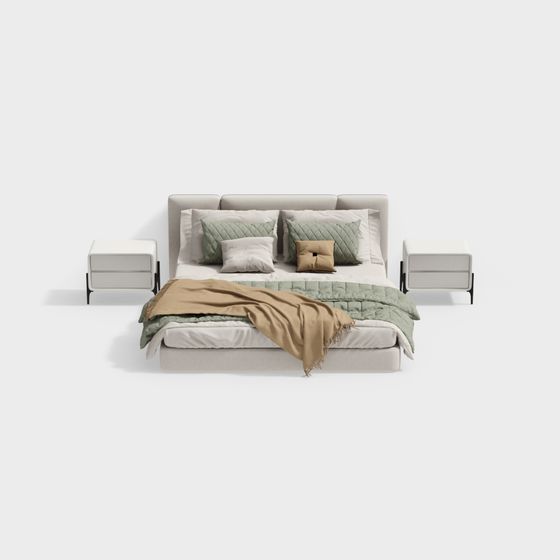 Ensemble de lit double de chambre moderne