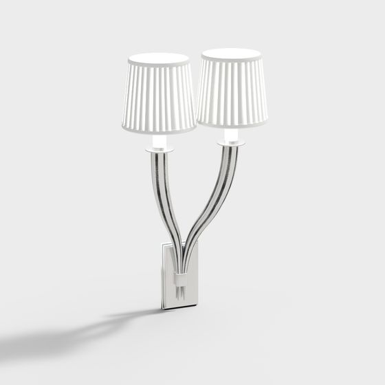 Elegant Double-Head Wall Lamp 3D Model