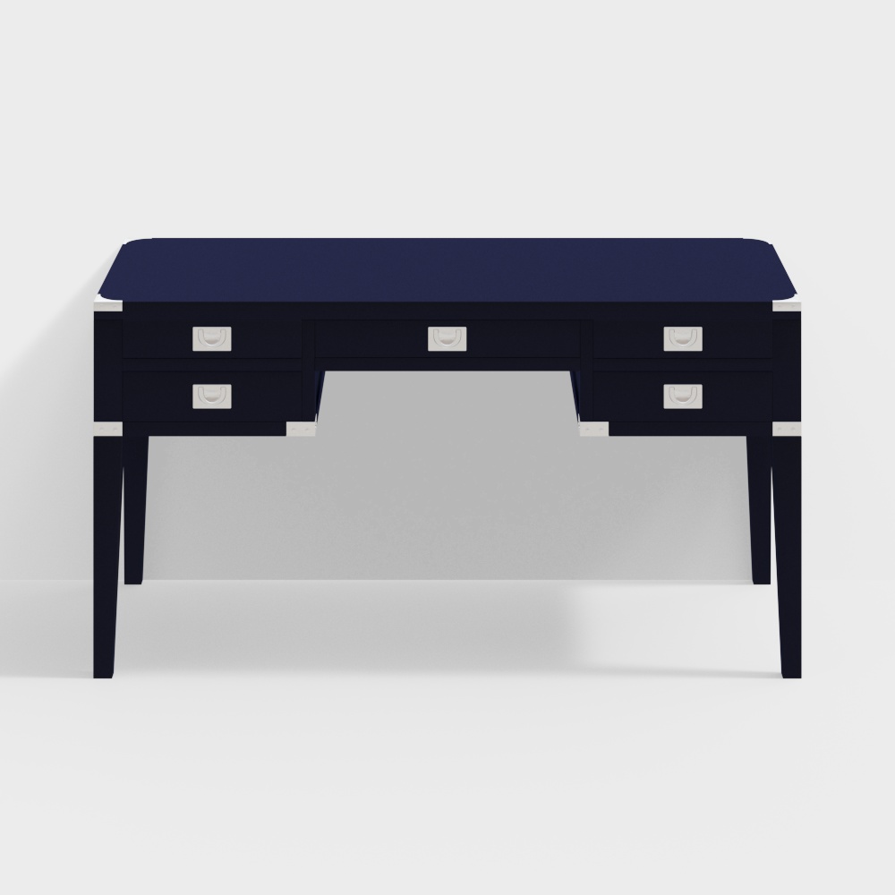 Bàn trang điểm kim loại màu xanh retro đa chất liệu