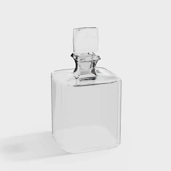Elegant Glass Bottle 3D model for Modern Design