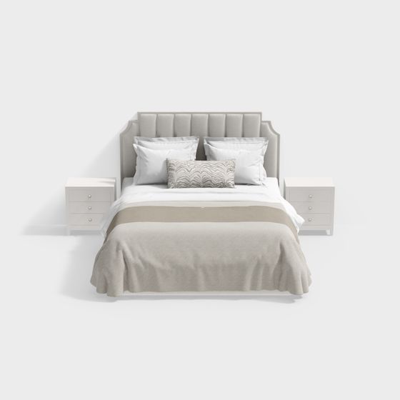 Modern Minimalist Bed 3D model