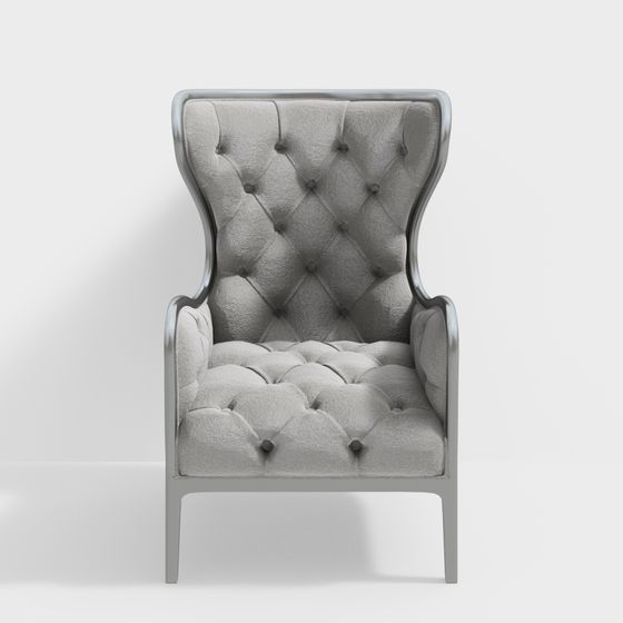 Elegant Armchair 3D model in Low Poly Style
