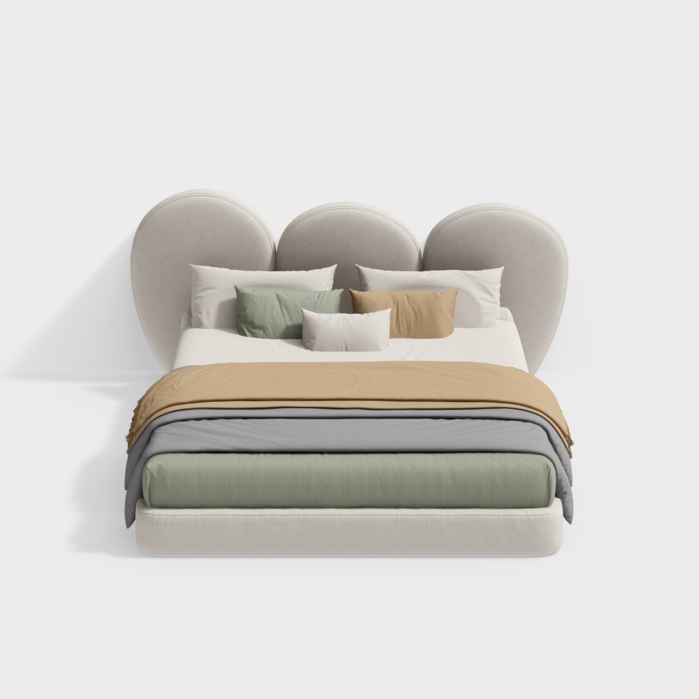 Modern minimalist bedroom double bed