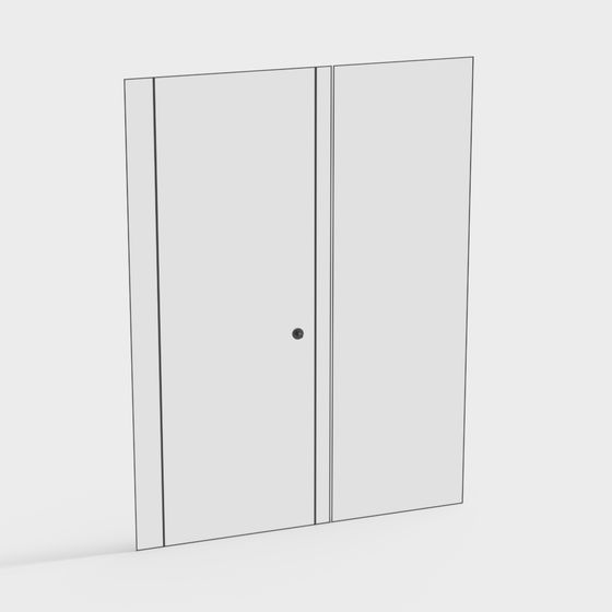 Stylish Double-Door Wardrobe 3D model