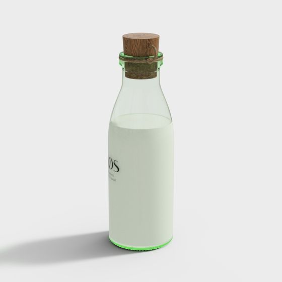 Elegant Glass Bottle 3D model for Creative Projects