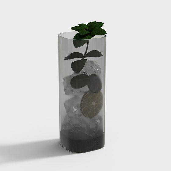 Chilled Mint Cup 3D Model