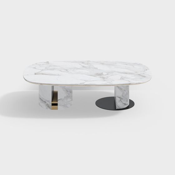 Stylish Marble Coffee Table 3D Model for Modern Spaces