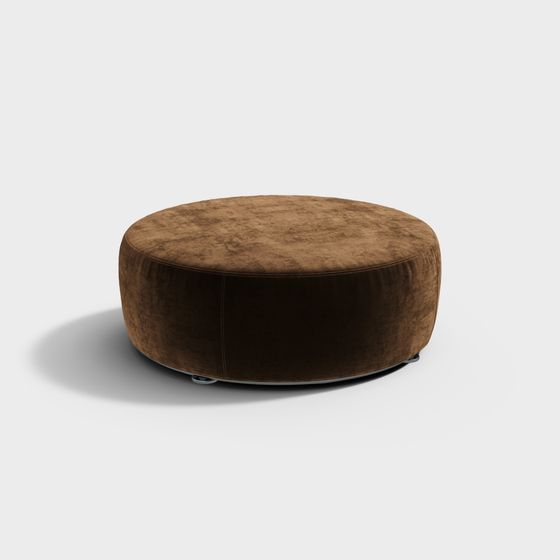 Stylish Round Velvet Stool 3D model