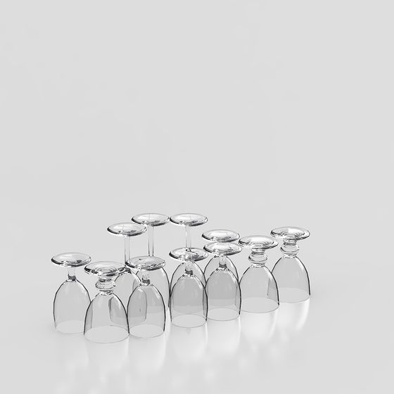 Elegant Low-Poly Glassware 3D model for Grand Occasions