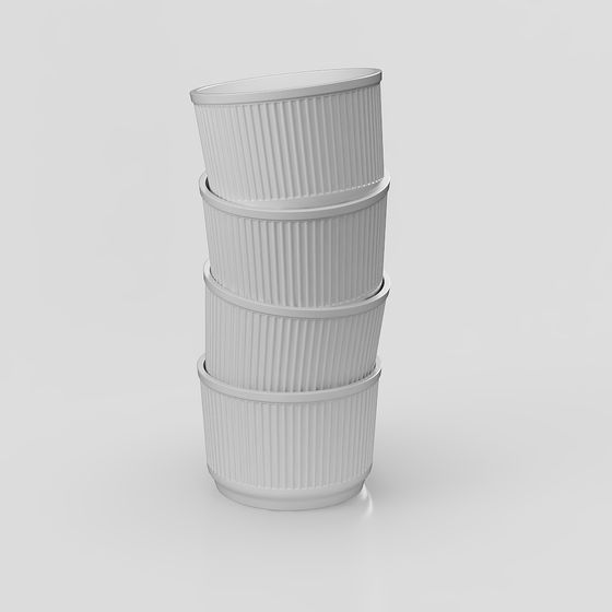 Minimalist Paper Cup Stack 3D model