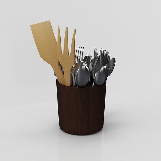 Elegant Utensil Holder 3D model for Modern Interiors