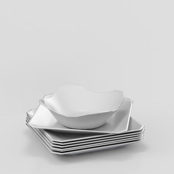 Streamlined Dinnerware Set 3D model