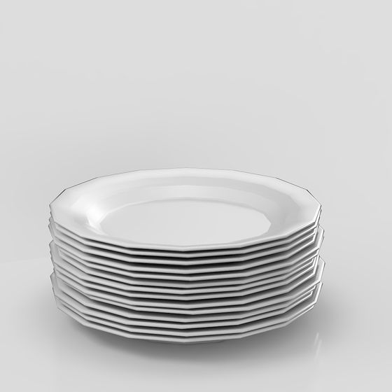 Elegant Low-Polygon Plate 3D model for Creative Projects