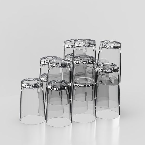Elegant Low-Poly Glass Cylinder 3D model for Creative Projects