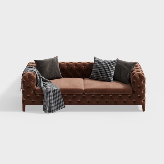 Elegant Retro-Modern 3D Sofa Model