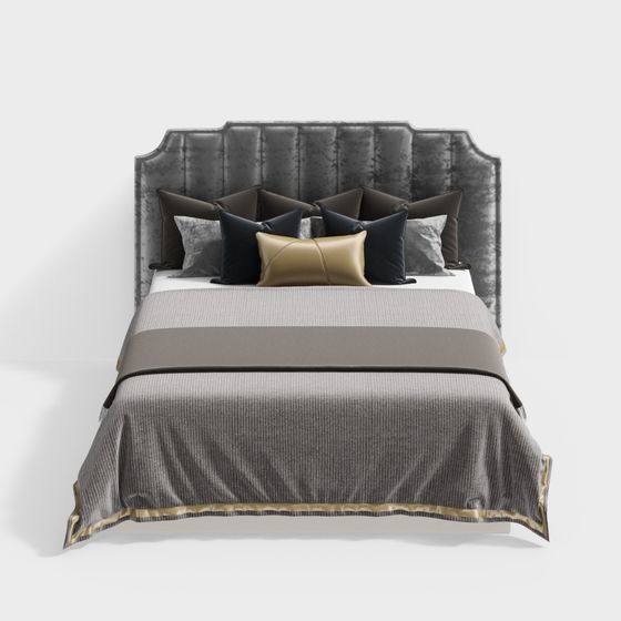 Elegant Modern Bed 3D model