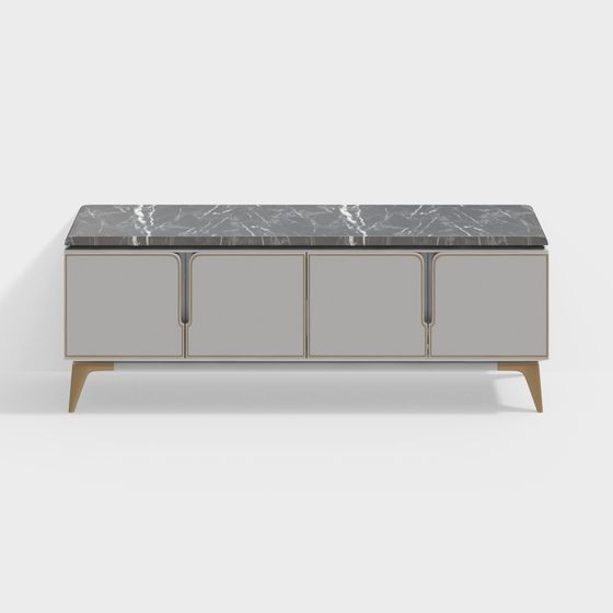 Stylish Minimalist TV Cabinet 3D model for Modern Interiors