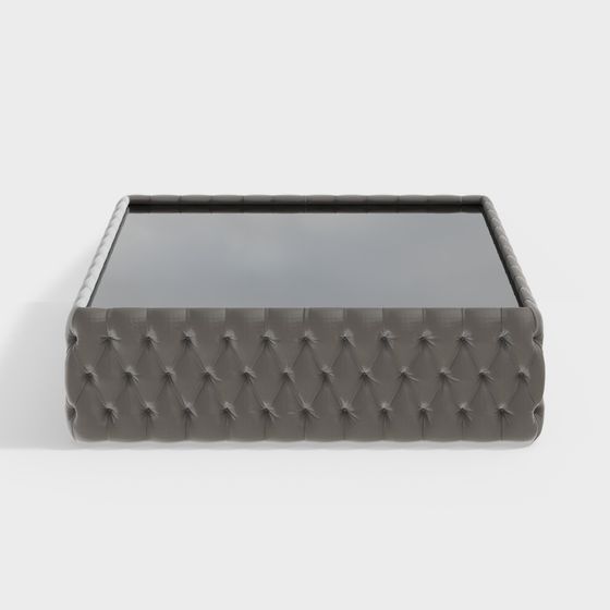 Stylish Quilted Square Bed 3D model