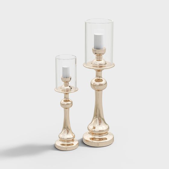 Elegant Candle Holder Set 3D model