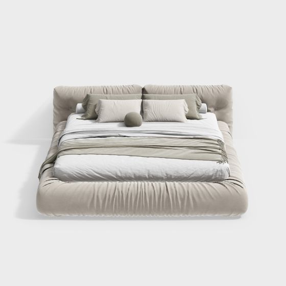 Modern Minimalist 3D Bed Model Design