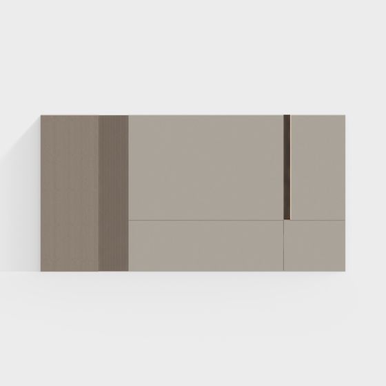 Gray Modern Minimalist Background Wall 3D Model