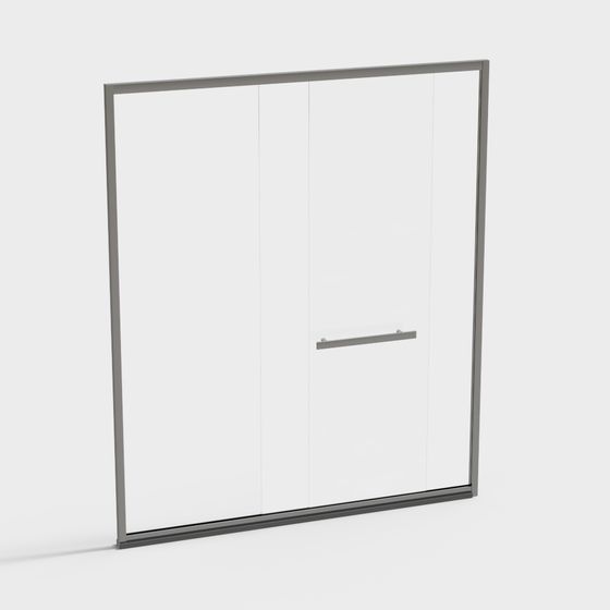Sleek Minimalist Glass Door 3D model
