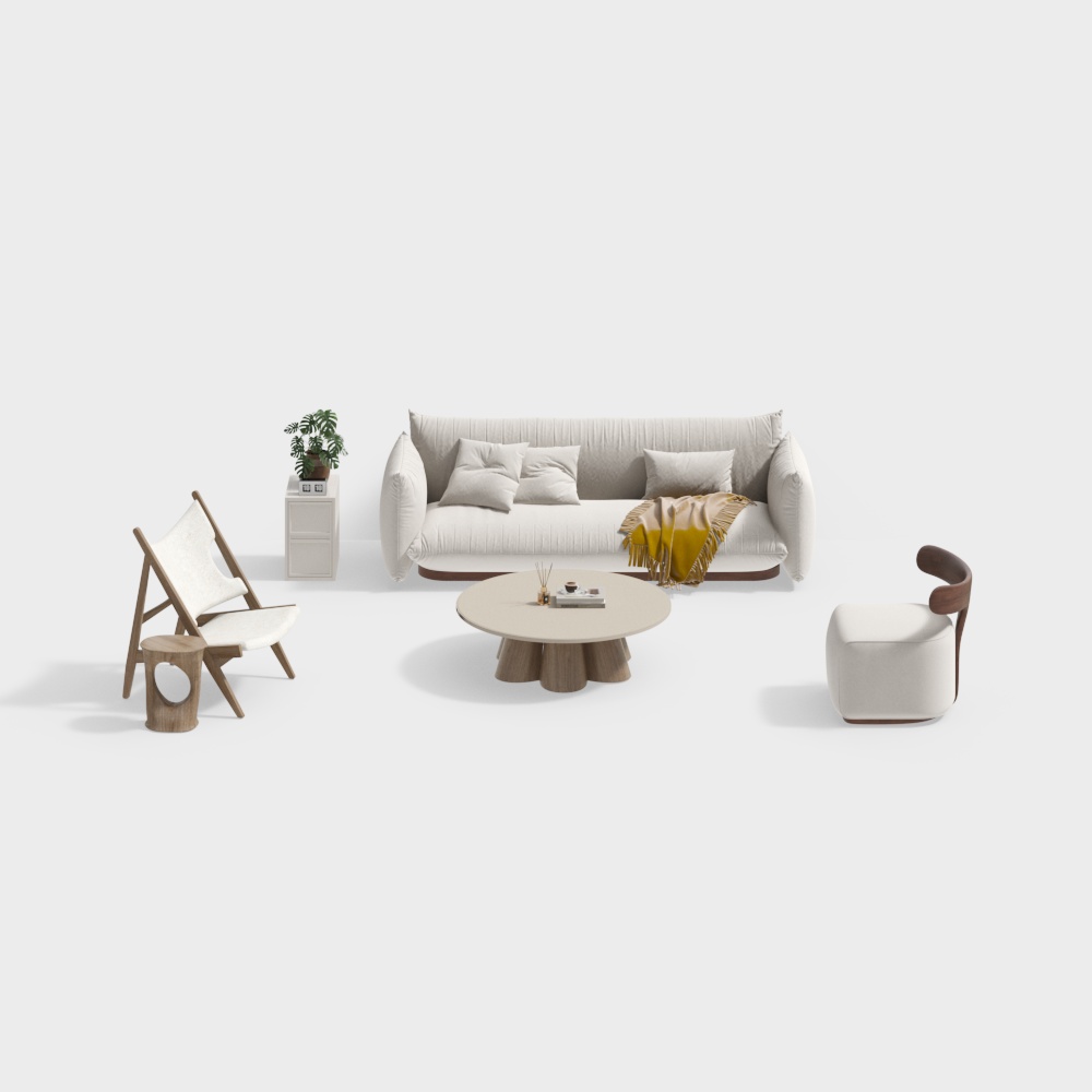 모던 거실 베이지 소파 조합