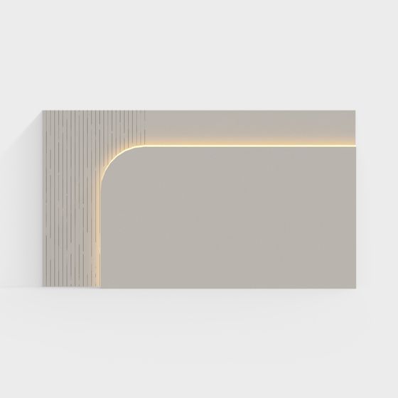 Curved Light Shadow Wall 3D model