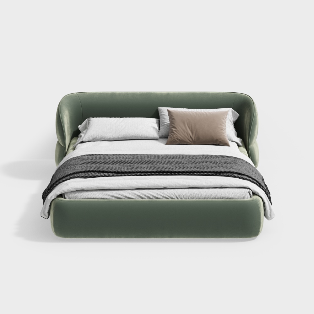 Modern green double bed