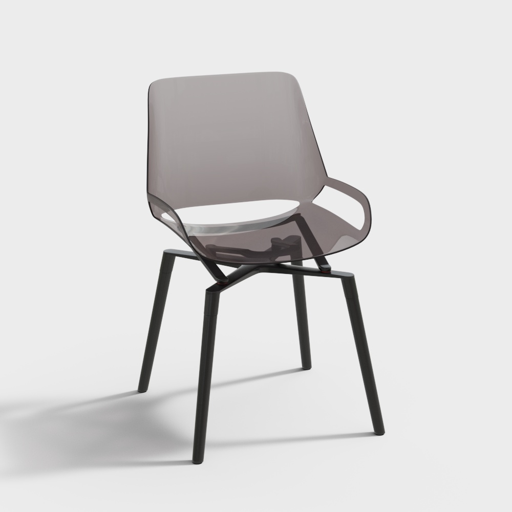 Chaise avec dossier transparent pour salon moderne