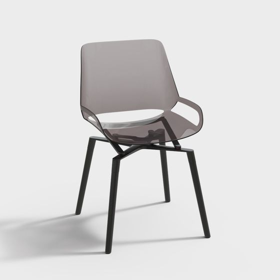 Chaise avec dossier transparent pour salon moderne